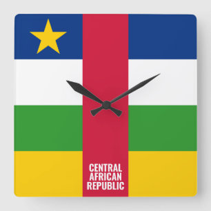 Relógio Quadrado Patriótico do Bandeira da República Centro-African