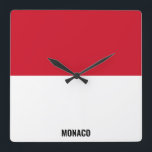 Relógio Quadrado Patriótico do Mônaco Flag Dazzling<br><div class="desc">Mônaco Flag Dazzling Patriotic Square Wall Clock nas cores e nos elementos da bandeira nacional do Mônaco cobrindo a frente do relógio. As cores da bandeira nacional são complementadas com o texto "Mônaco" na parte inferior. O texto é totalmente personalizável usando o recurso "Personalizar!". Sinta-se livre para alterá-lo, removê-lo ou...</div>