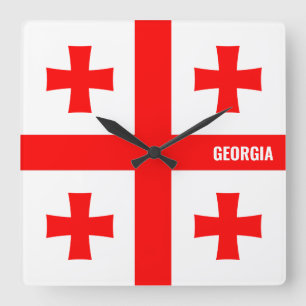 Relógio Quadrado Patriótico Georgia Flag Dazzling