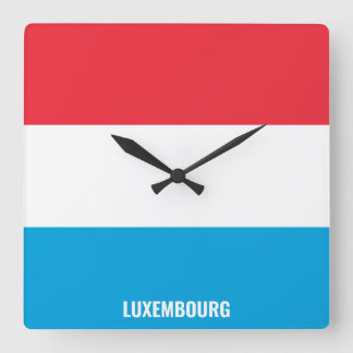 Relógio Quadrado Patriótico Nacional da Bandeira do Luxemburgo
