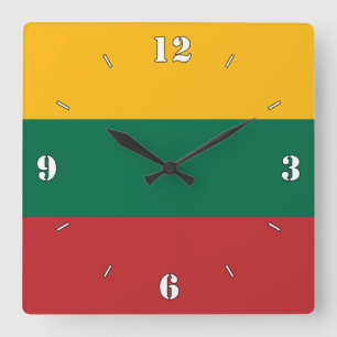 Relógio Quadrado Patriótico Nacional da Lituânia