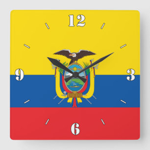 Relógio Quadrado Patriótico Nacional do Equador