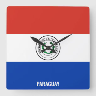 Relógio Quadrado Patriótico Nacional do Paraguai 