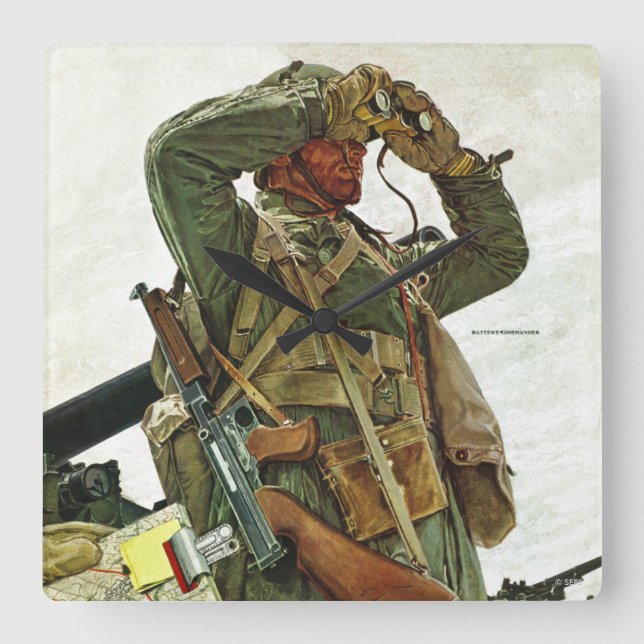 Relógio Quadrado Patrulha de Tanque (Frente)