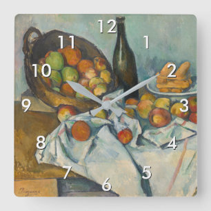 Relógio Quadrado Paul Cezanne - A Cesta das Maçãs
