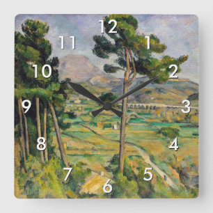 Relógio Quadrado Paul Cezanne - Mont Sainte-Victoire e Viaduto