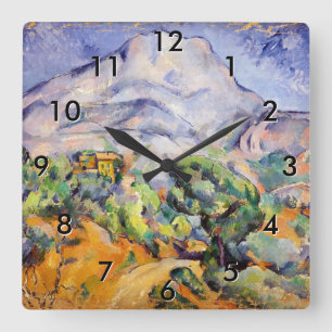 Relógio Quadrado Paul Cezanne - Mont Sainte-Victoire, Estrada Tholo