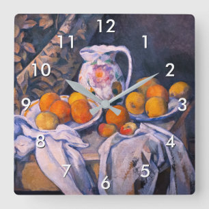 Relógio Quadrado Paul Cezanne - Natureza Morta com uma Cortina