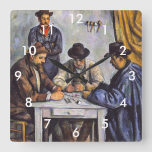 Relógio Quadrado Paul Cezanne - Os Jogadores de Cartas