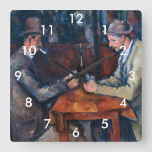 Relógio Quadrado Paul Cezanne - Os Jogadores de Cartas