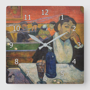 Relógio Quadrado Paul Gauguin - O Café Noturno, Arles