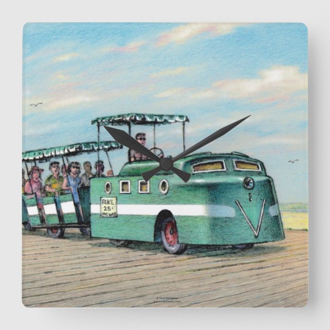 Relógio Quadrado Paul McGehee "pulso de disparo do trem do passeio (Frente)