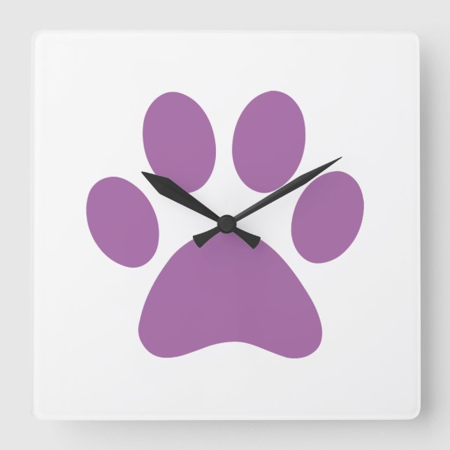 Relógio Quadrado Paw Print     (Frente)