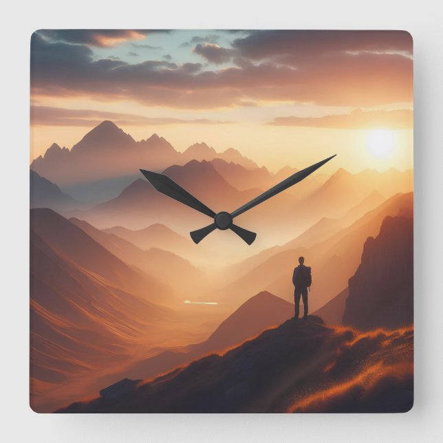 Relógio Quadrado Paz de eterno (Frente)