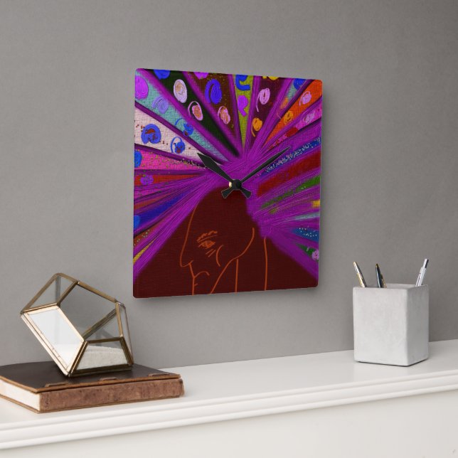 Relógio Quadrado Peacock King (Escritório)