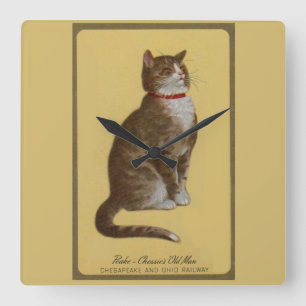 Relógio Quadrado Peake, o Velho Homem de Chessie tomcat