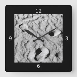 Relógio Quadrado Pegadas e memórias de desvanecimento