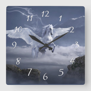 Relógio Quadrado Pegasus em voo