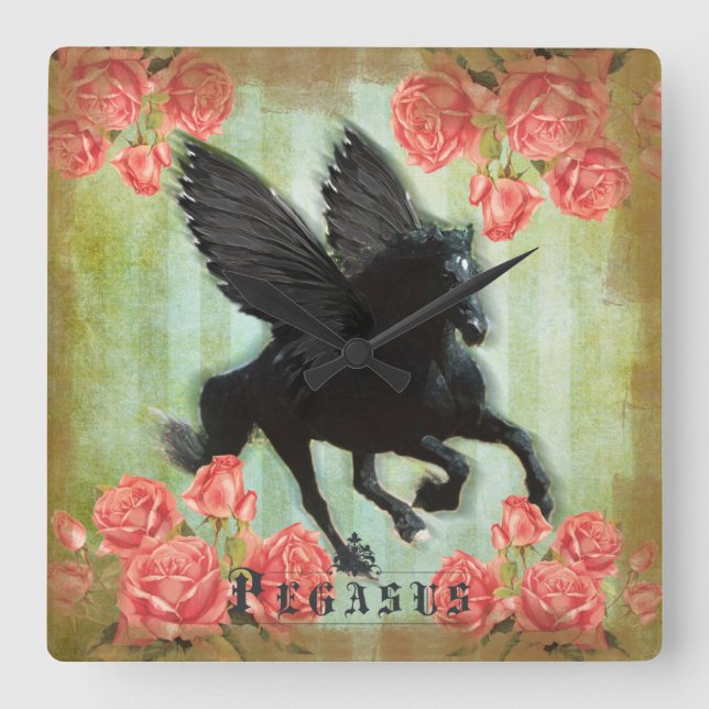 Relógio Quadrado Pegasus - pulso de disparo de parede (Frente)