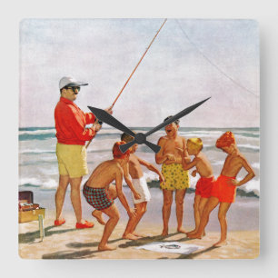 Relógio Quadrado Peixe Grande e Polonês de Richard Sargent