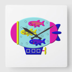 Relógio Quadrado Peixe-zebra cubano num Zeppelin