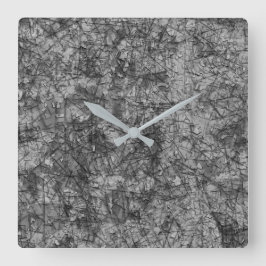 Relógio Quadrado Pele numa cinza ligeiramente viscosa e preto