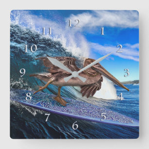 RELÓGIO QUADRADO PELICAN BARREL RIDER SURFER