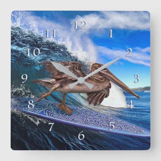RELÓGIO QUADRADO PELICAN BARREL RIDER SURFER (Frente)