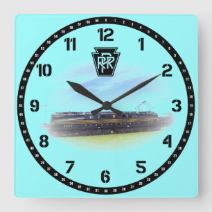 Relógio Quadrado Pensilvânia Railroad GG-1 #4800 Side View Large C