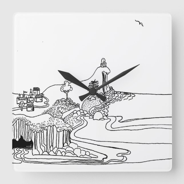 Relógio Quadrado Pequeno filósofo (Frente)