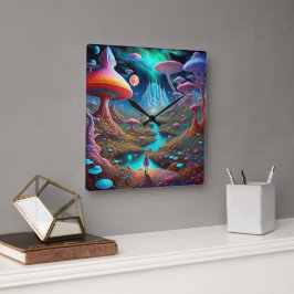 Relógio Quadrado Perdida em Wonderland