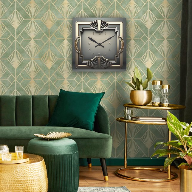 Relógio Quadrado Perfeição geométrica em um Art Deco (Criador carregado)