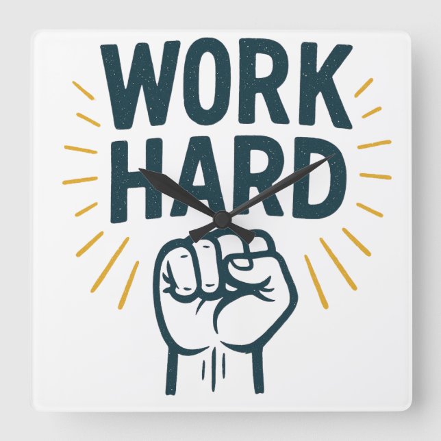 Relógio Quadrado Perseguição implacável da grandeza (Frente)