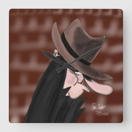 Relógio Quadrado Personagem de desenho animado vilão sorrateiro