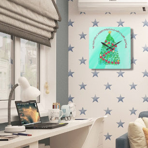 RELÓGIO QUADRADO PERSONALIZADO, DESEJAMOS UM NATAL DE MERGULHO