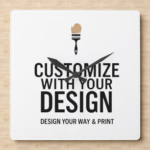 Relógio Quadrado Personalizado Minimalista Marca da Empresa