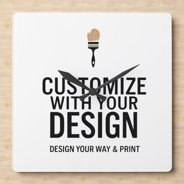 Relógio Quadrado Personalizado Minimalista Marca da Empresa  (Criador carregado)