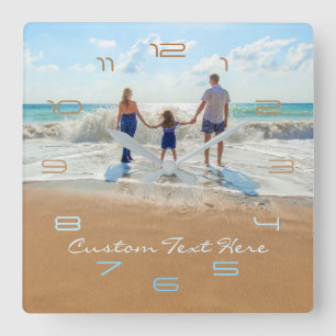 Relógio Quadrado Personalizado Personalizado Sua Fotografia e Relóg