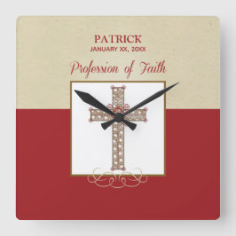 Relógio Quadrado Personalizar, RCIA Bênçãos sobre a Profissão de Fé