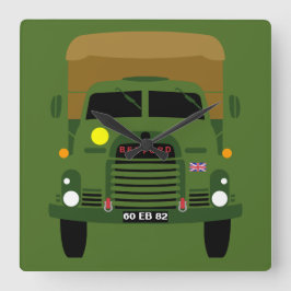 RELÓGIO QUADRADO PERSONALIZE O CAMINHÃO DO VETERANO DO EXÉRCITO