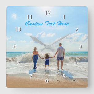 Relógio Quadrado Personalize seu presente personalizado de fotos e