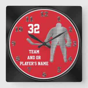 Relógio Quadrado Personalized Hockey Team Gifts YOUR TEXT, COLORS