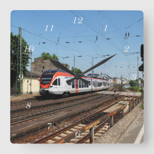 Relógio Quadrado Personenzug em casa de tosco à reno