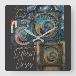 Relógio Quadrado Perspectives 