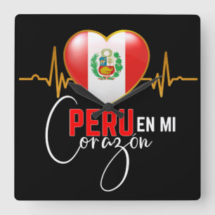 Relógio Quadrado Peru en mi Corazon Peruvian Pride 