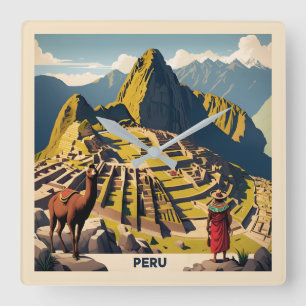Relógio Quadrado Peru Machu Picchu