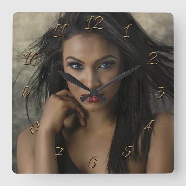 Relógio Quadrado Pêssegos (Frente)