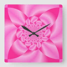 Relógio Quadrado Pétala cor-de-rosa da folha