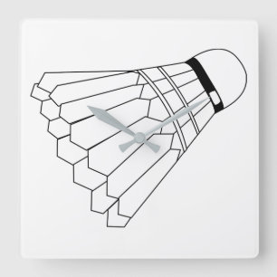 Relógio Quadrado Peteca de Badminton