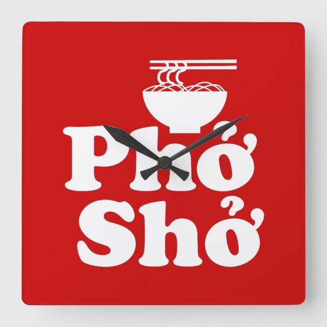 Relógio Quadrado Phở Shở (Frente)
